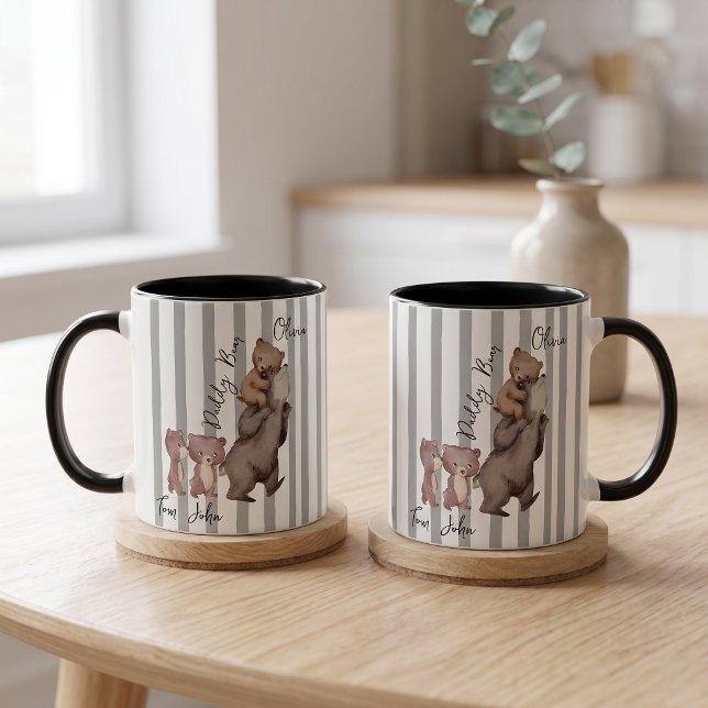 Randig Daddy Bear Fars Dagskalas för Pappa Mugg (Skapare uppladdad)