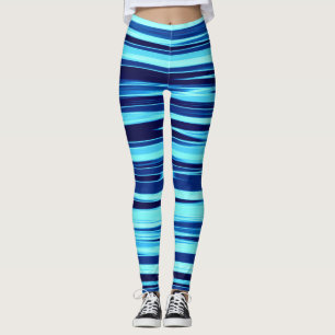 Randig damasker för blått & för kricka leggings