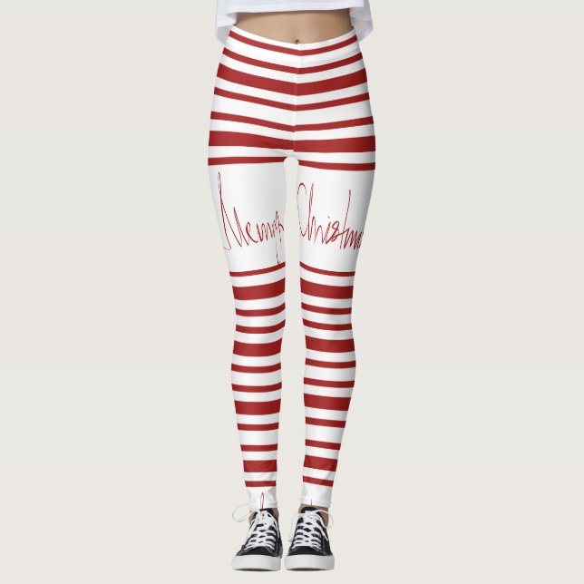 RANDIG DAMASKER FÖR CANDY CANE LEGGINGS (Framsida)