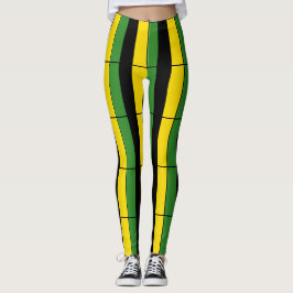 Randig damasker för jamaikan leggings