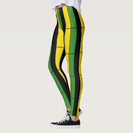 Randig damasker för jamaikan leggings
