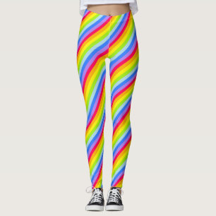 Randig damasker för ljus färgrik regnbåge leggings