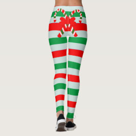 Randig damasker för rolig candy cane leggings
