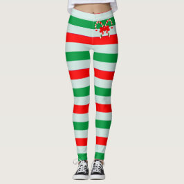 Randig damasker för rolig candy cane leggings