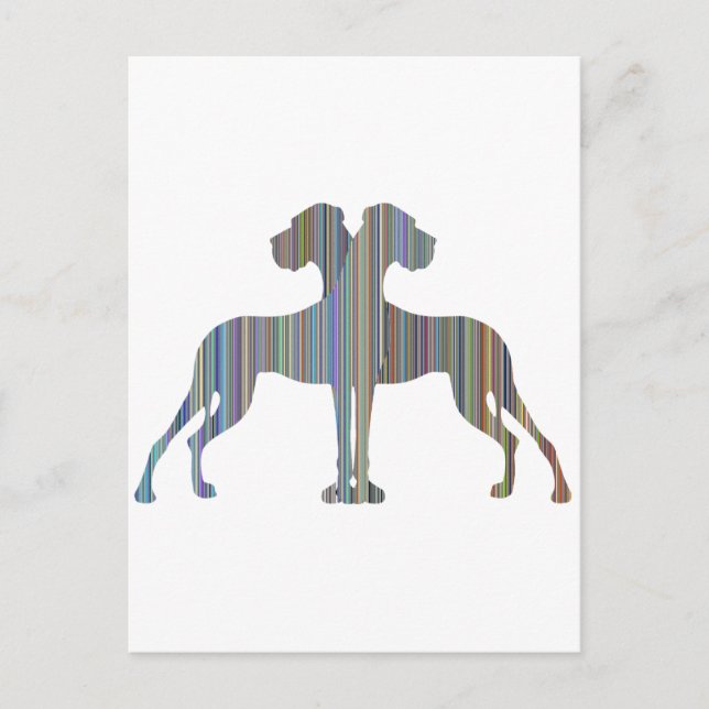 Randig danskt par vykort (Framsida)