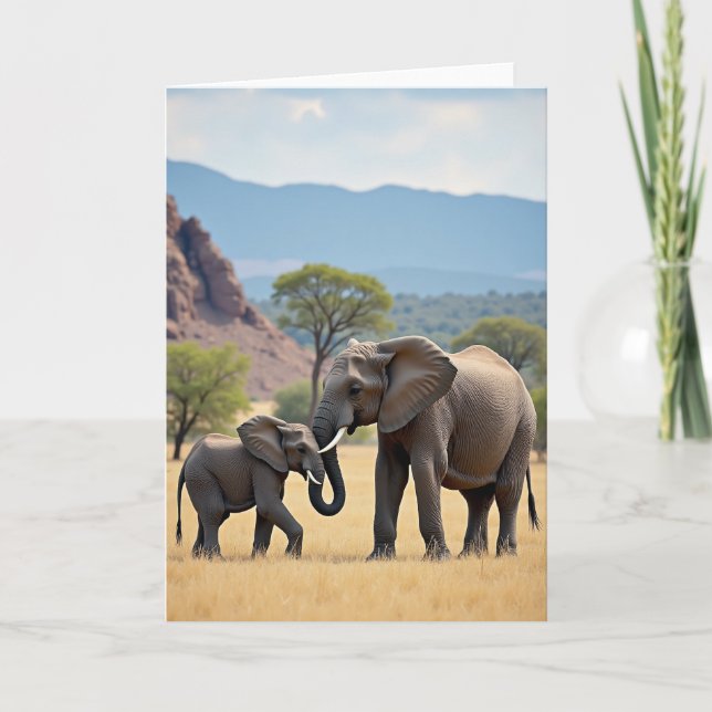 Randig Elefant Kärlekskort Kort (Framsida)