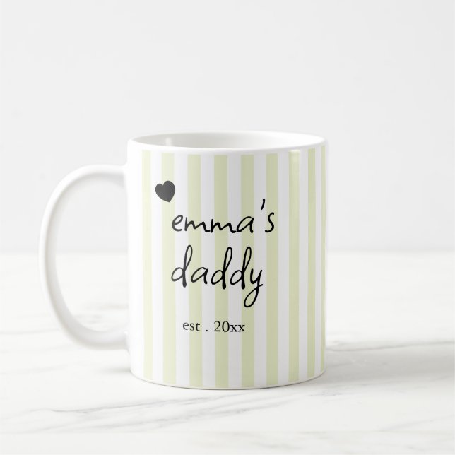 Randig fadersdags kaffemugg | Pappa är (Vänster)
