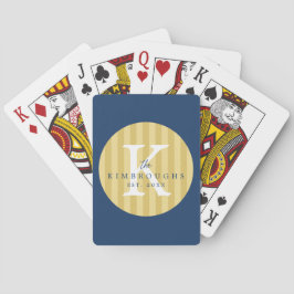 Randig familjemonogram i valfri färg casinokort