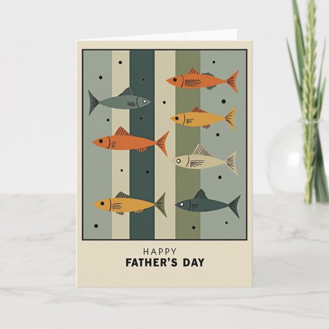 Randig Fisk Fars Dag Kort (Framsida)