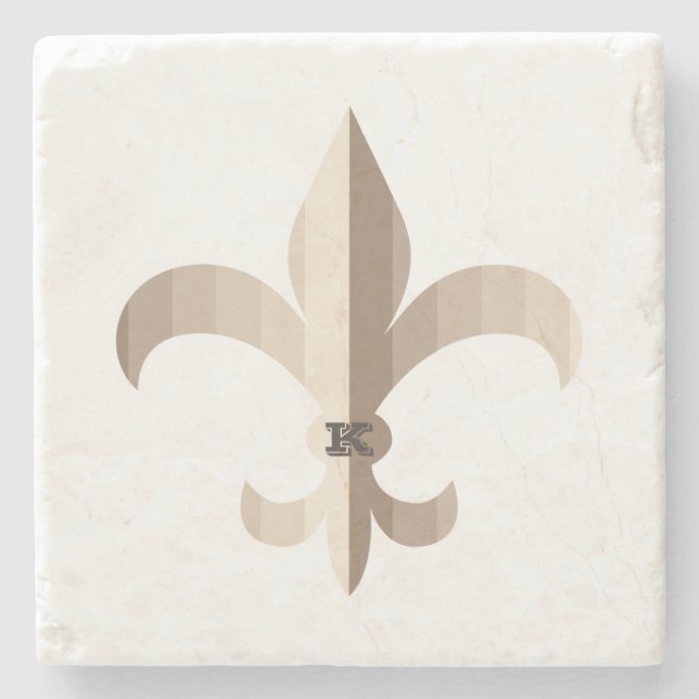 Randig Fleur de lis Underlägg Sten (Framsidan)