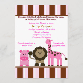 Randig flickaSafariinbjudan Inbjudningar