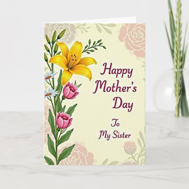 Randig försiktig blomsterkort kort (Framsida)