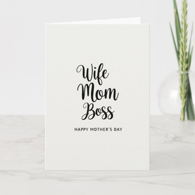 Randig fru mamma chef-kort kort (Framsida)