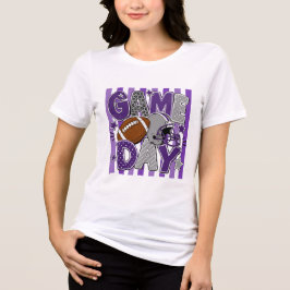 Randig Game Day, fotbollssäsong skjorta T Shirt