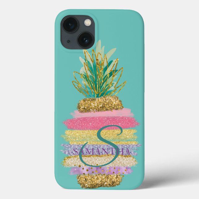 Randig glitterananas mintgrön (Baksida)