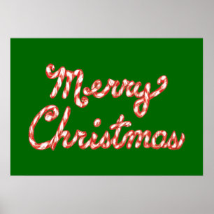 Randig god jul för candy cane poster