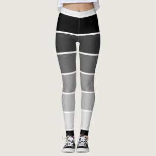 Randig gradering från vit till svart leggings