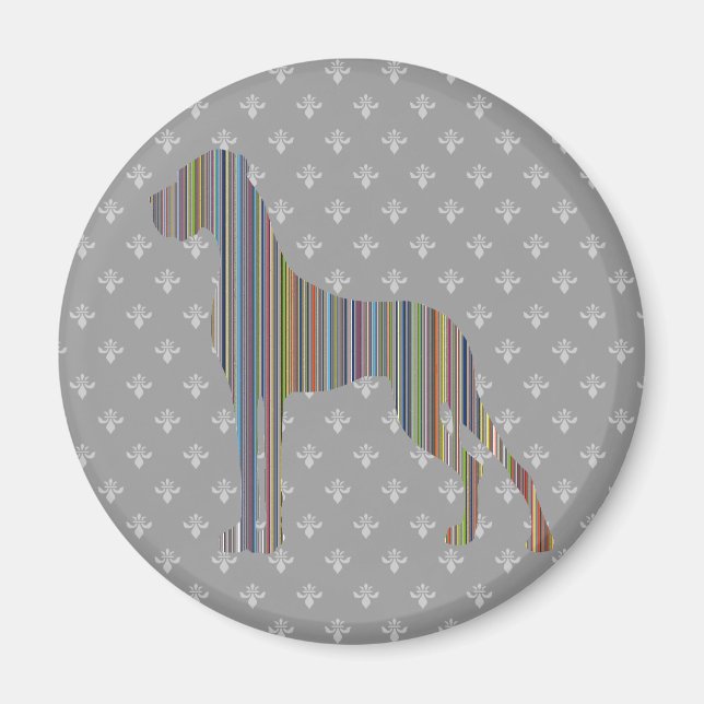 Randig Grand Danois Magnet (Framsidan)