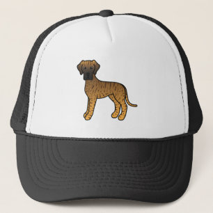 Randig Grand Danois Söt Tecknad Hund Keps