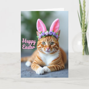 Randig grön gul katt julkort kort