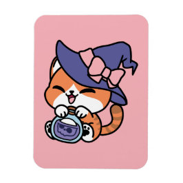 Randig Häxört – Sött Halloween Kattdesign Magnet