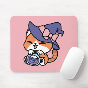 Randig Häxört – Sött Halloween Kattdesign Musmatta