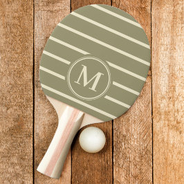 Randig i grönsalviafärg med monogrammönster pingisracket