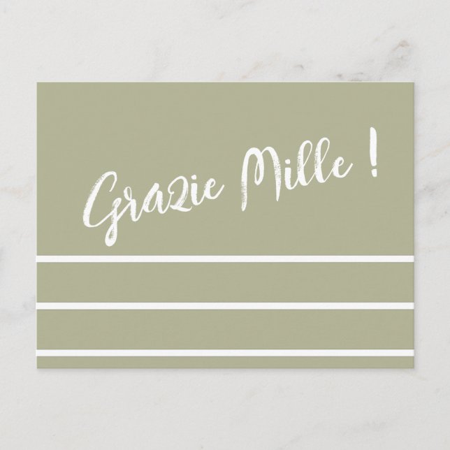 Randig italiensk tackkort vykort (Framsida)