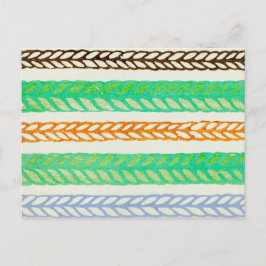 Randig japansk träsnitts textil vykort