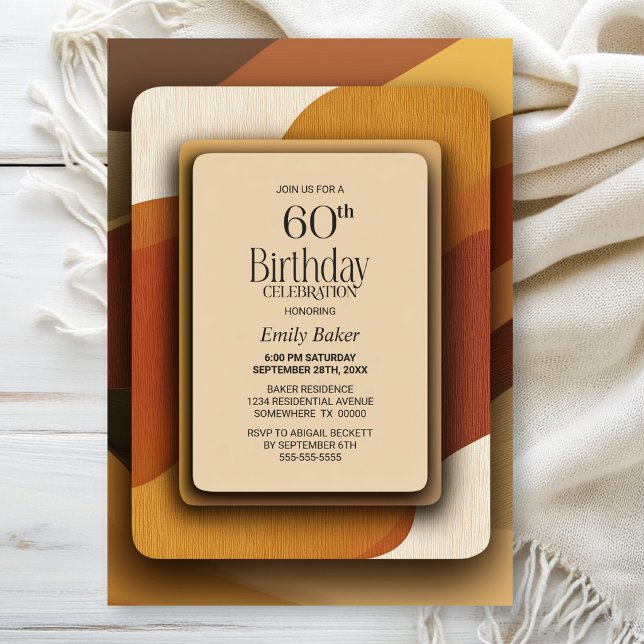 Randig jordtonad 60-årsfest inbjudningar (Skapare uppladdad)