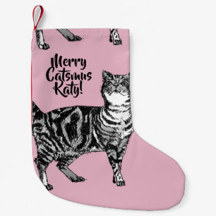 Randig katt Glad Catsmus Rosa julstrumpa