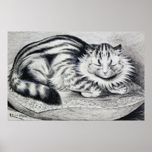 Randig katt, Louis Wain Poster