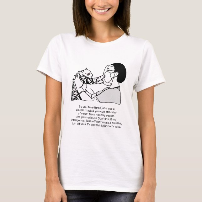 Randig katt och meddelande t shirt (Framsida)