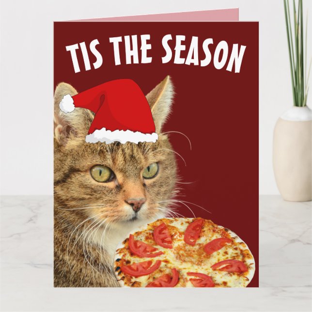 RANDIG KATT PIZZA JUL STORA GRATTISKORT KORT (Framsida)