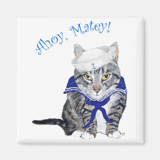 Randig Katt Sjöman Magnet