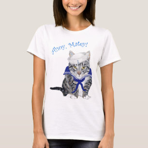 Randig Katt Sjöman T-shirt