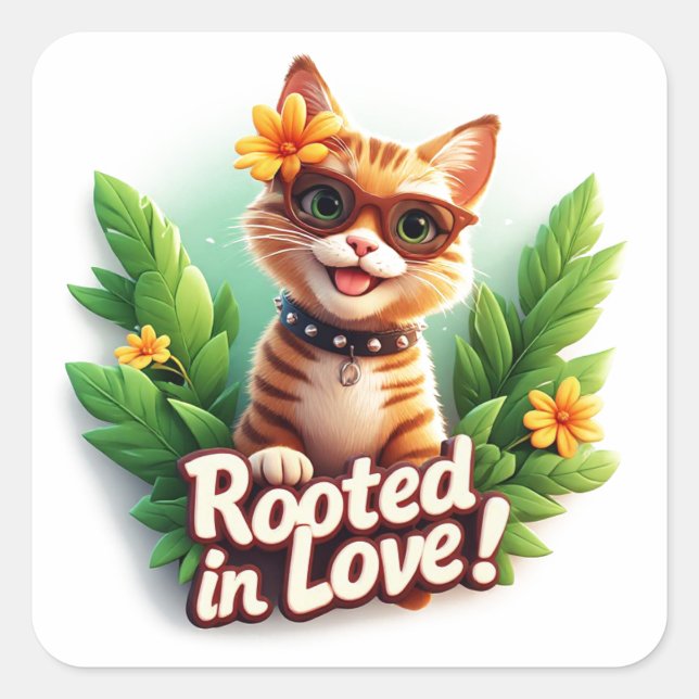 Randig Katt Solglasögon Rotad I Kärlek Märke 😎 (Framsida)