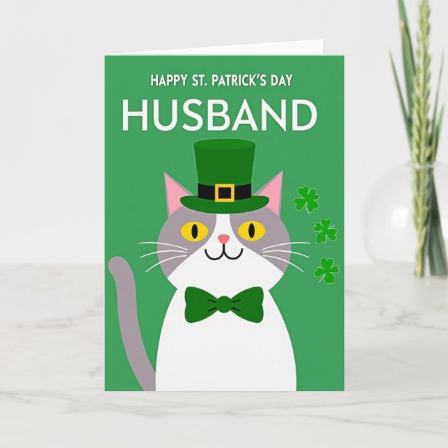 Randig katt St Patricks-kort Kort (Framsida)