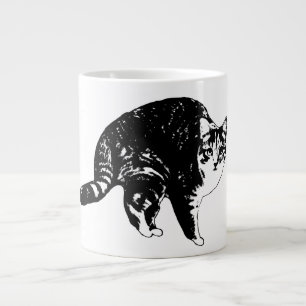 Randig katt under hösljus jumbo mugg