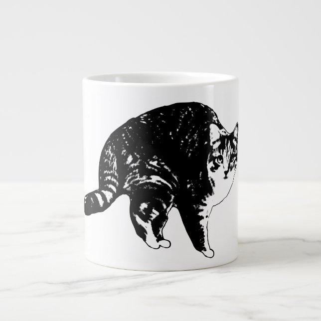Randig katt under hösljus jumbo mugg (Framsidan)
