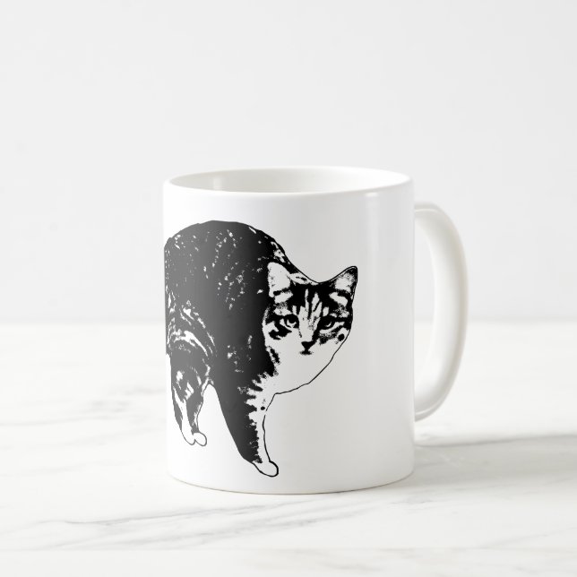 Randig katt under hösljus kaffemugg (Framsida höger)