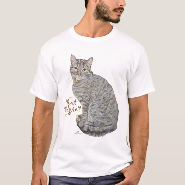 Randig katt undulat? t shirt (Framsida)