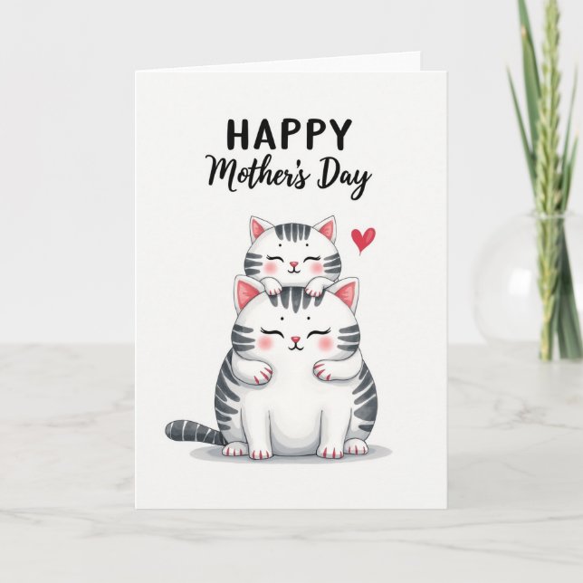 Randig Katten Kärlekskort Kort (Framsida)