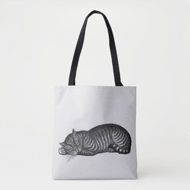 RANDIG KATTMÄRKE TOTEBAG TYGKASSE (Framsida)