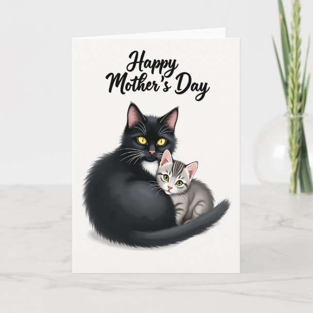 Randig kattunge mödrars kort (Framsida)