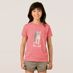 Randig Kattunge Tjej Tri-Blend T Shirt
