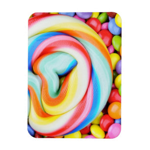 Randig klubba och mångfärgade Smarties Magnet