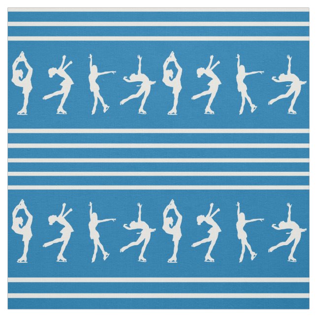 Randig konståkning för blått och för vit tyg (Provkarta)