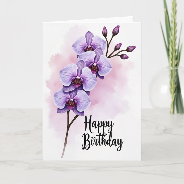 Randig Körsbärsblomskort Kort (Framsida)