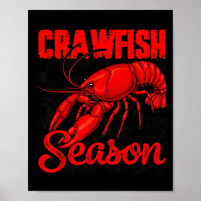 Randig kräftsäsong kräftkok hummer poster (Framsidan)